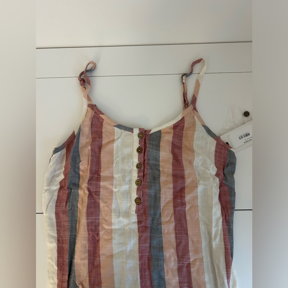 Rip Curl Striped Midi Dress in Cream, Pink, Blue and Rust - Picture 4 of 4